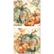 Watercolor Harvest Teal and Orange Pumpkins by Tre Sorelle Studios 14" x 14" Canvas Wall Art (Set of 2)